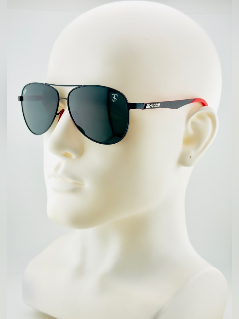Ray-Ban Scuderia Ferrari Pilot Sunglasses RB8313 Black Metal Frame Black Lenses